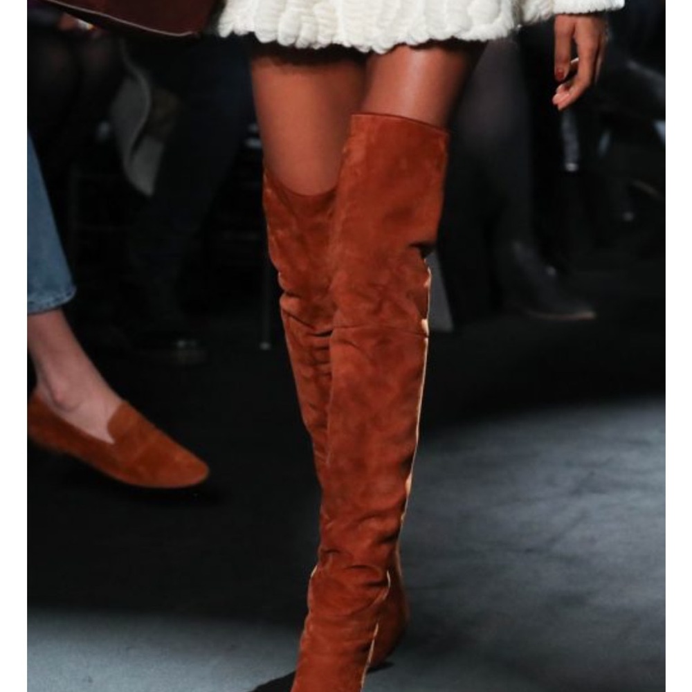 Brown Suede Over-the-Knee Boots